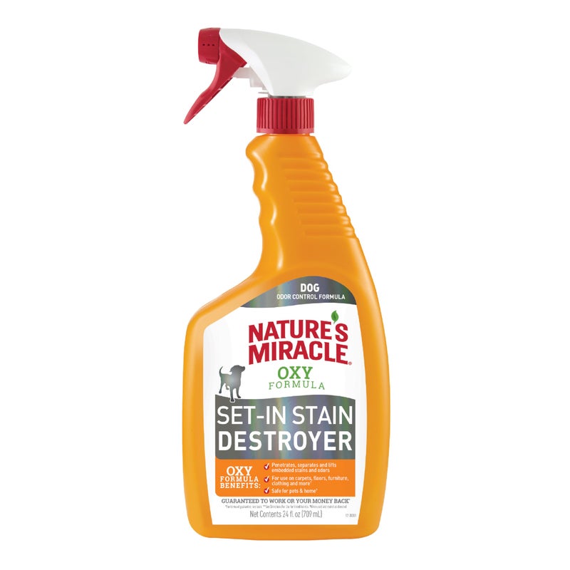 Nature's Miracle Natureâ€™s Miracle Set-In Stain Destroyer For Dog Messes, 24 Ounces, Oxy Formula With Orange Scent - Image 1